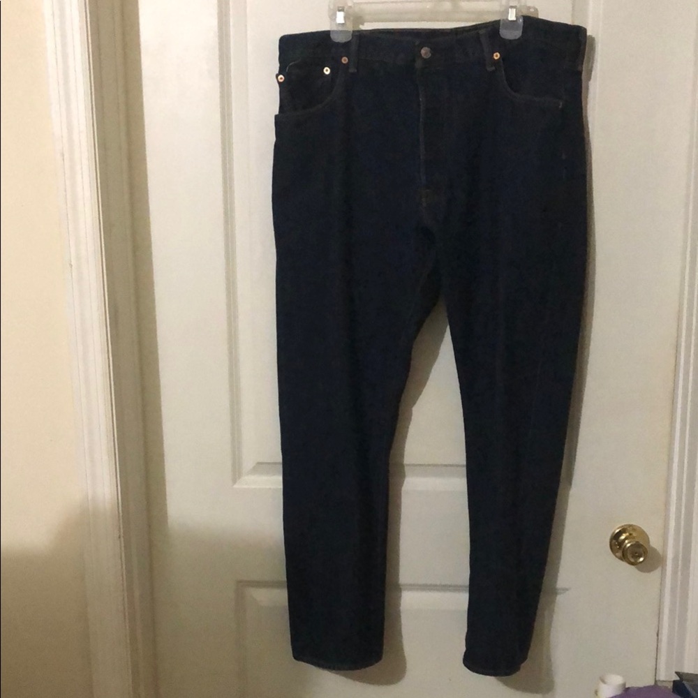 Men's Classic Black Jeans. Original 501. Button fly
